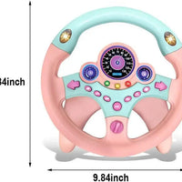 HKM-615635 Simulated Steering Wheel Toy with Lights & Music for Kids Ages 0-14+ Years
