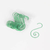 HKM-615763 Decorative Christmas Tree Hooks Set of 20 - Gold, Green, Red, Silver - 50mm PET Coated Steel Wire