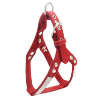 HKM-615827 Sparkling Rhinestone Suede Chest Strap for Small to Medium Dogs
