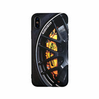 HKM-615891 Luxury Silicone Fitted Phone Case for iPhone with Sports Car Wheels Design, Dirt-Resistant and Waterproof