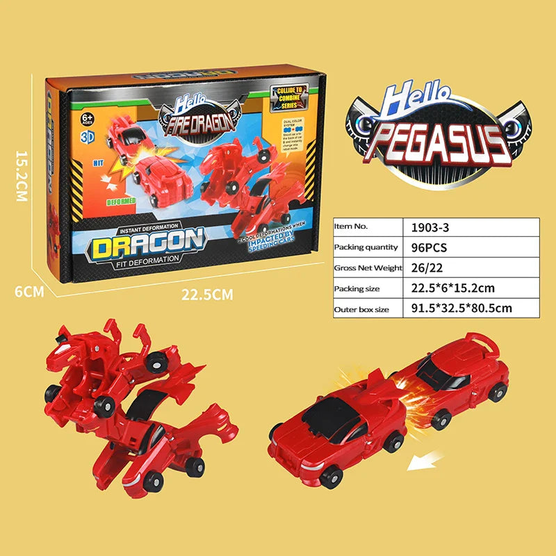 KTX-615891 Transforming Unicorn Car Toy for Kids - Fun Deformation Action Figure, Ages 3+