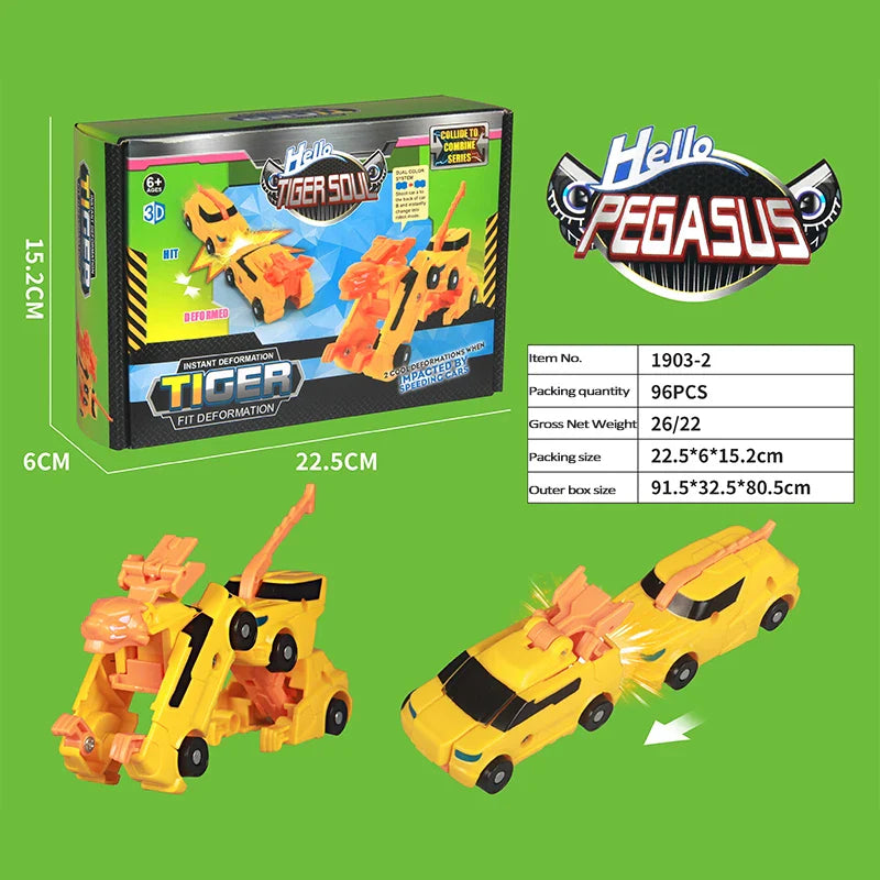 KTX-615891 Transforming Unicorn Car Toy for Kids - Fun Deformation Action Figure, Ages 3+