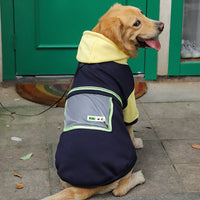 HKM-615955 Fleece Sweater for Large Dogs with Transparent Pocket - Black/Green