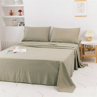 HKM-615955 Four-Piece Embroidered Solid Color Bedding Set in Various Sizes and Shades