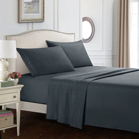 HKM-615955 Four-Piece Embroidered Solid Color Bedding Set in Various Sizes and Shades