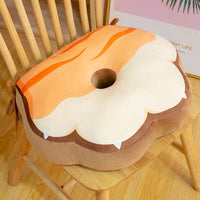 HKM-616019 Cute Cat Paw Plush Cushion for Floor and Office Chairs, Orange and Gray, 46x40x9 cm