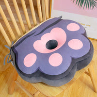 HKM-616019 Cute Cat Paw Plush Cushion for Floor and Office Chairs, Orange and Gray, 46x40x9 cm