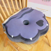 HKM-616019 Cute Cat Paw Plush Cushion for Floor and Office Chairs, Orange and Gray, 46x40x9 cm