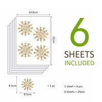 HKM-616403 Christmas Themed Cute Wall Stickers - Waterproof PVC, Easy Tear and Stick, 14.8x21cm, Set of 6
