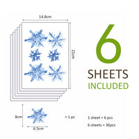 HKM-616403 Christmas Themed Cute Wall Stickers - Waterproof PVC, Easy Tear and Stick, 14.8x21cm, Set of 6