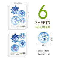HKM-616403 Christmas Themed Cute Wall Stickers - Waterproof PVC, Easy Tear and Stick, 14.8x21cm, Set of 6