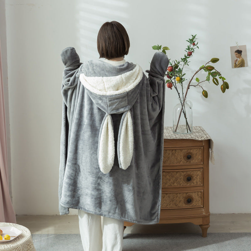 HKM-616467 Cozy Large Air-Conditioned Blanket for Parents and Children - Dark Gray Polyester
