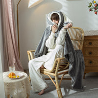 HKM-616467 Cozy Large Air-Conditioned Blanket for Parents and Children - Dark Gray Polyester