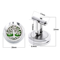 HKM-616467 Hollow Design Stainless Steel Cufflinks for Aromatherapy with Essential Oil Chamber