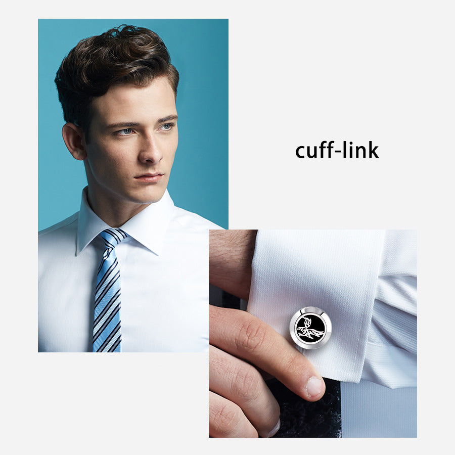 HKM-616467 Hollow Design Stainless Steel Cufflinks for Aromatherapy with Essential Oil Chamber