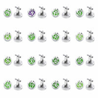 HKM-616467 Hollow Design Stainless Steel Cufflinks for Aromatherapy with Essential Oil Chamber