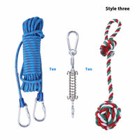 HKM-616467 Outdoor Dog Toy with Stainless Steel Spring Suspension and Cotton Rope - 5M & 10M Options in Multiple Colors