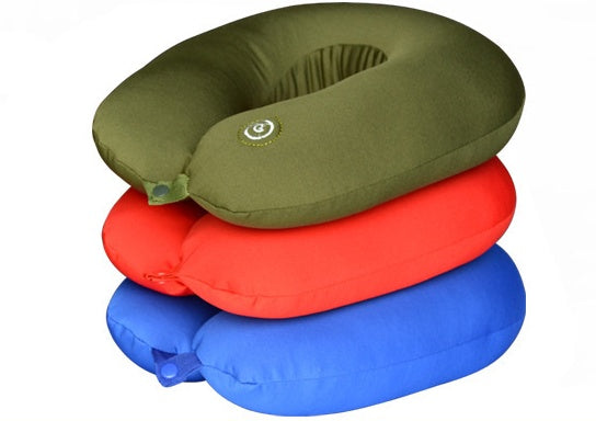 HKM-616467 U-Shaped Neck Massage Pillow with 6 Massage Patterns and Music Function - Available in Red, Blue, and Black