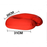 HKM-616467 U-Shaped Neck Massage Pillow with 6 Massage Patterns and Music Function - Available in Red, Blue, and Black