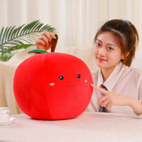 HKM-616595 Cartoon Fruit Plush Pillow Toy for Kids - Orange, Apple, Kiwi, Watermelon, Pepper, Peas Options