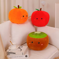 HKM-616595 Cartoon Fruit Plush Pillow Toy for Kids - Orange, Apple, Kiwi, Watermelon, Pepper, Peas Options