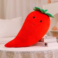 HKM-616595 Cartoon Fruit Plush Pillow Toy for Kids - Orange, Apple, Kiwi, Watermelon, Pepper, Peas Options
