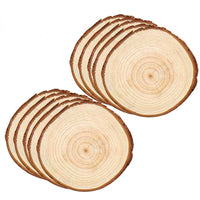 HKM-616595 Natural Pine Wood Polishing Craft Decoration with Perforated Hemp Rope, 5x6cm