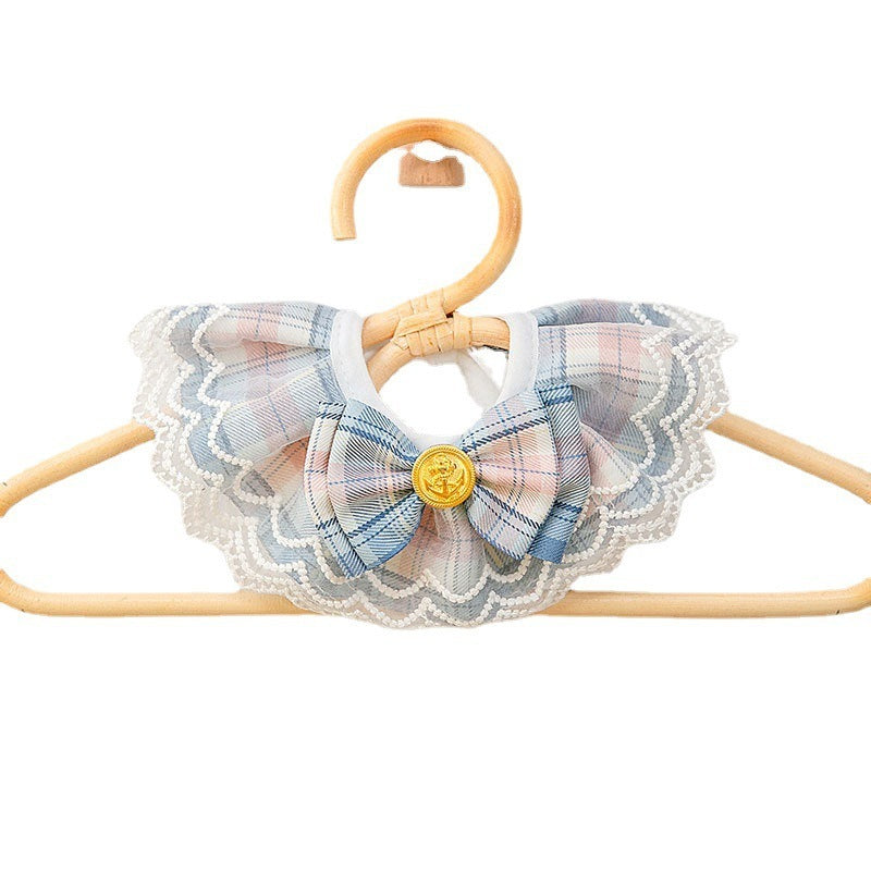 HKM-616659 Lattice Cat Scarf Decorative Collar for Style and Comfort