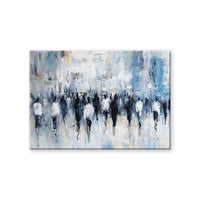 HKM-616723 Hand-Painted Oil Canvas Wall Art - Abstract Street Scene for Living Room Decor, Rolled and Unstretched