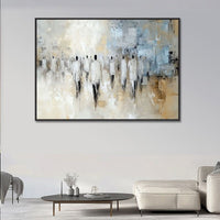HKM-616723 Hand-Painted Oil Canvas Wall Art - Abstract Street Scene for Living Room Decor, Rolled and Unstretched