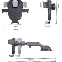 HKM-616851 3-in-1 Suction Cup Air Outlet Phone Holder for Car and Home Use - Fits 60MM-90MM Screens