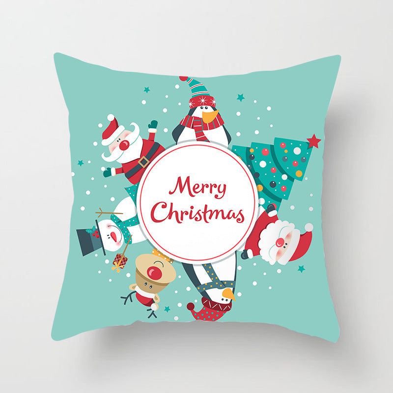 HKM-616915 Christmas Cartoon Pillowcase Cover in Polyester for Home and Outdoor Decor