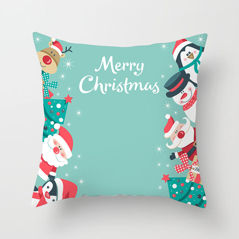 HKM-616915 Christmas Cartoon Pillowcase Cover in Polyester for Home and Outdoor Decor