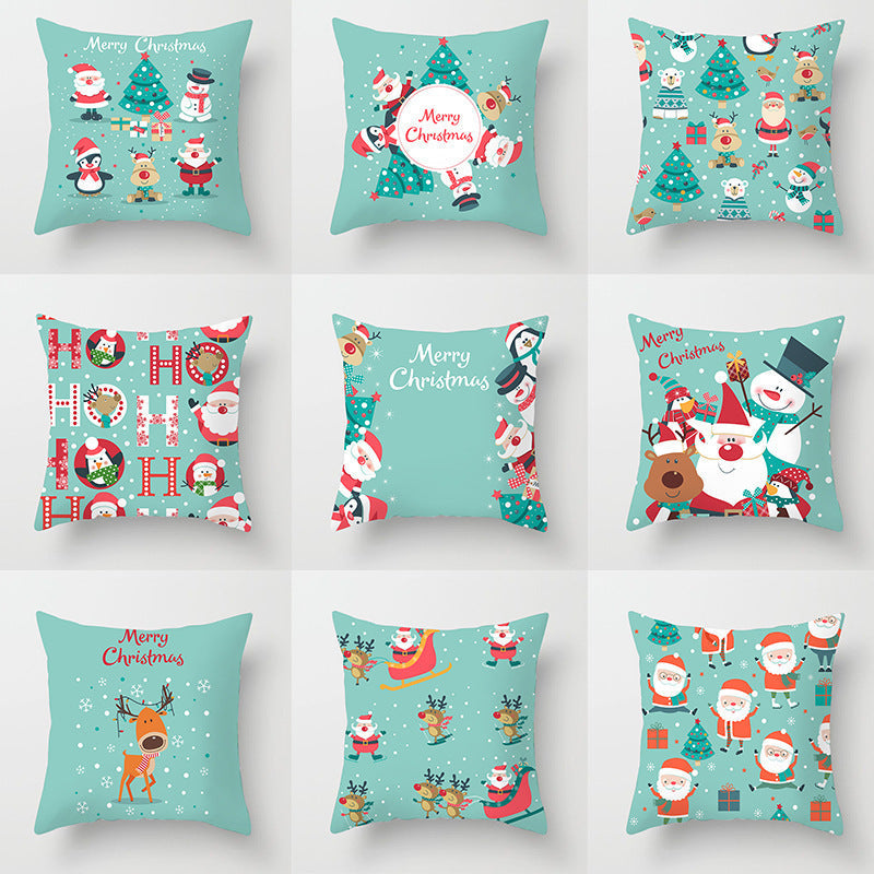 HKM-616915 Christmas Cartoon Pillowcase Cover in Polyester for Home and Outdoor Decor