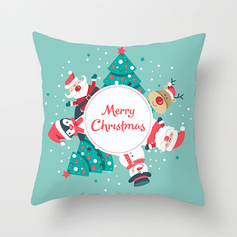 HKM-616915 Christmas Cartoon Pillowcase Cover in Polyester for Home and Outdoor Decor