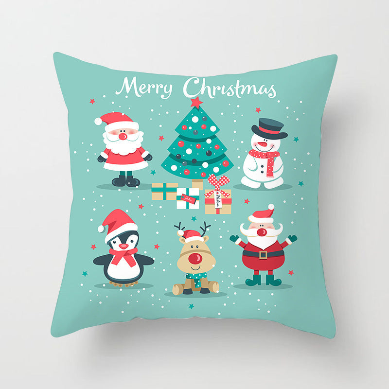 HKM-616915 Christmas Cartoon Pillowcase Cover in Polyester for Home and Outdoor Decor