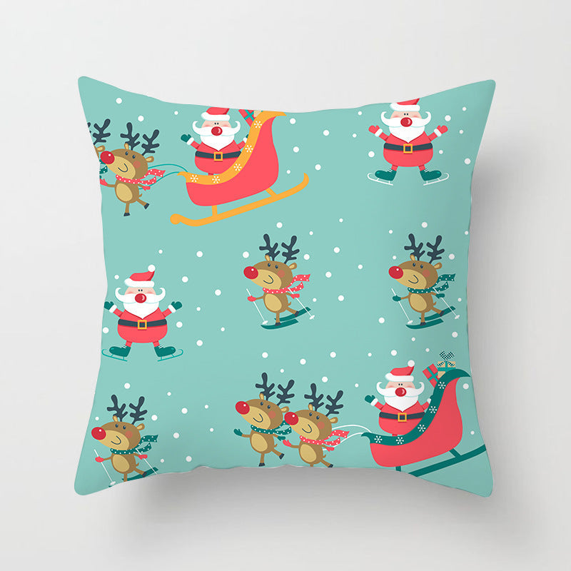 HKM-616915 Christmas Cartoon Pillowcase Cover in Polyester for Home and Outdoor Decor