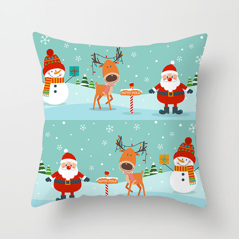 HKM-616915 Christmas Cartoon Pillowcase Cover in Polyester for Home and Outdoor Decor