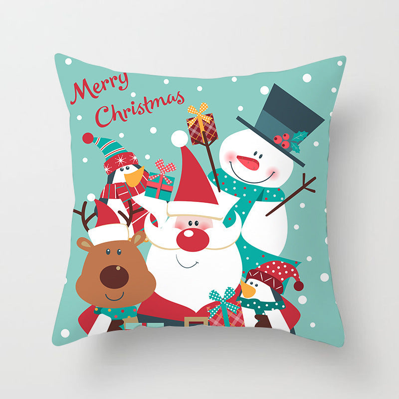 HKM-616915 Christmas Cartoon Pillowcase Cover in Polyester for Home and Outdoor Decor