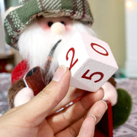 HKM-616915 Wooden Old Man Doll - Charming Cartoon Christmas Calendar Decoration