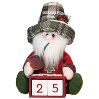 HKM-616915 Wooden Old Man Doll - Charming Cartoon Christmas Calendar Decoration