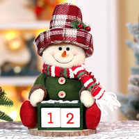 HKM-616915 Wooden Old Man Doll - Charming Cartoon Christmas Calendar Decoration