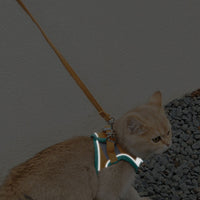 HKM-616979 Reflective Chest Strap Vest for Cats with Deerskin Velvet, Adjustable Towing Rope, Secure Double-Layer Protection