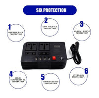 HKM-617043 300W Car Power Inverter with Dual Universal Sockets and 4 USB Ports