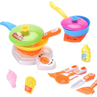 HKM-617043 Kids Pretend Play Cooking Set with Kitchen Tableware Tools for Ages 2-4