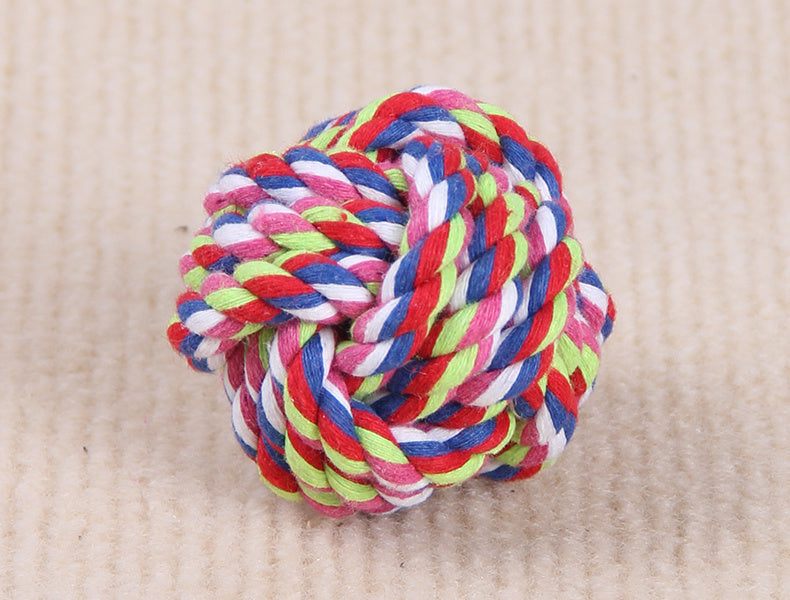 HKM-617235 Cotton Rope Ball Toy for Dogs - Molar Teeth Cleaning 9.5cm & 6cm Sizes