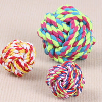 HKM-617235 Cotton Rope Ball Toy for Dogs - Molar Teeth Cleaning 9.5cm & 6cm Sizes