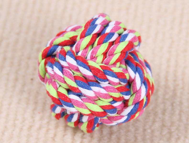 HKM-617235 Cotton Rope Ball Toy for Dogs - Molar Teeth Cleaning 9.5cm & 6cm Sizes