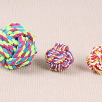 HKM-617235 Cotton Rope Ball Toy for Dogs - Molar Teeth Cleaning 9.5cm & 6cm Sizes