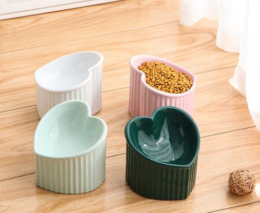 HKM-617299 Elevated Ceramic Pet Bowl with Inclined Design for Comfortable Feeding